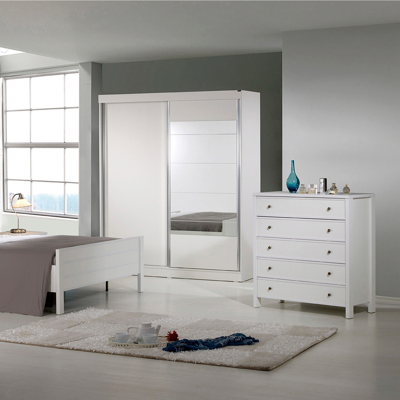 Dulap, Hanah Home, Rio, 100x110x47 cm, Alb - imagine 5